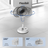 Ventilator portabil telescopic HASEPE, pliabil cu telecomanda, 3 viteze, reglabil pe inaltime 35 - 85 cm, rotire automata 90°, cap inclinabil 180°, USB, diametru 20 cm, alb - HASEPE