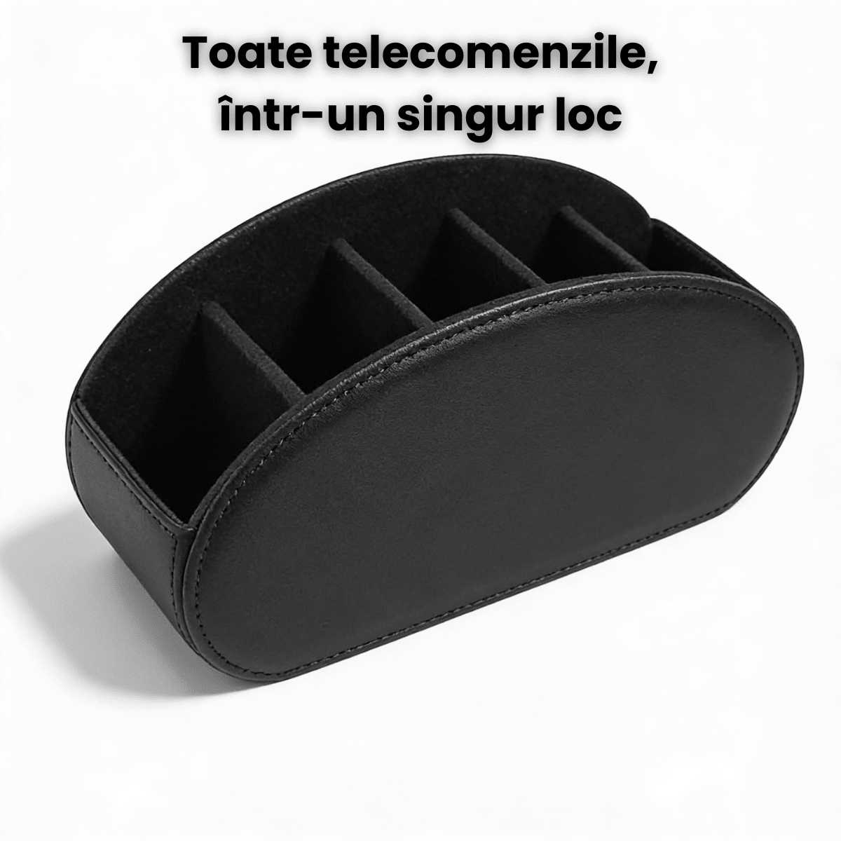 Suport Telecomenzi HASEPE Cu 5 Compartimente Din Piele Ecologica PU, Organizator Telecomenzi Pentru TV Si Media Player, Suport Telecomanda Pentru Ochelari, Telefon Sau Pixuri, Design Elegant Cu Textur - HASEPE