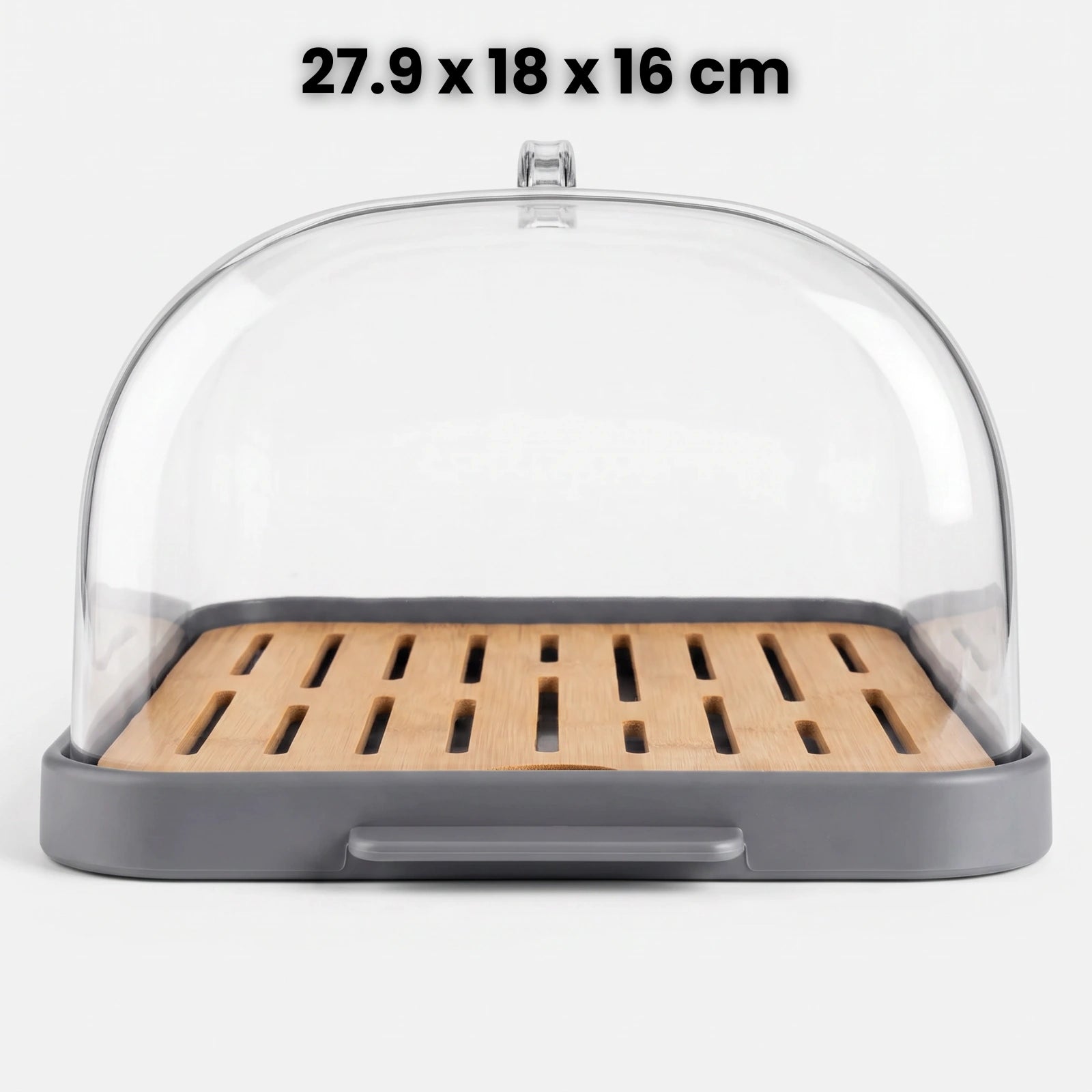 Cutie Paine HASEPE® Cu Capac Transparent, Cutie Depozitare Paine Din Plastic PP Si Bambus