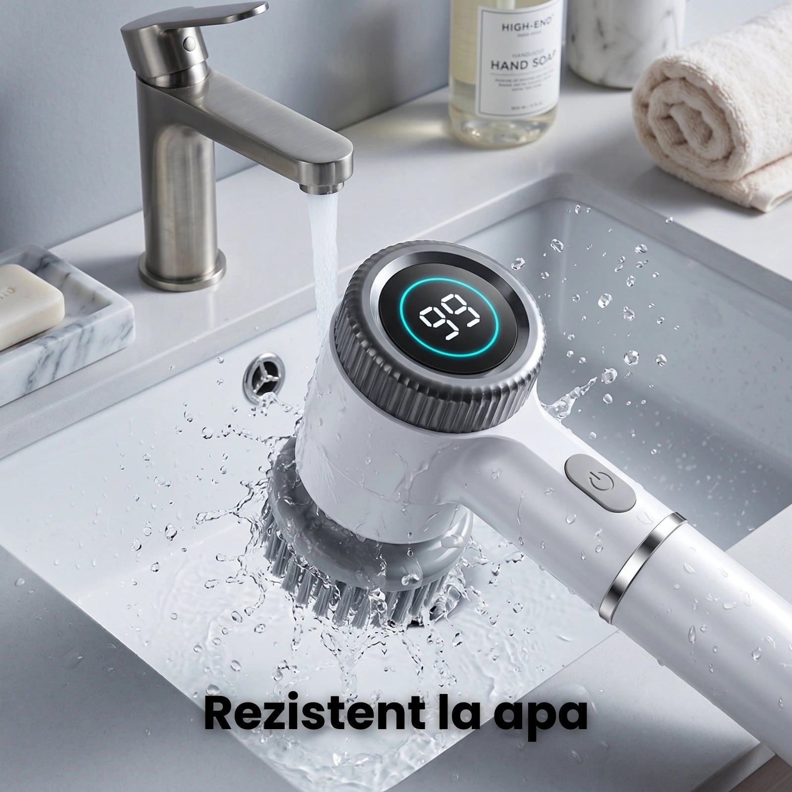 Perie Curatare Electrica HASEPE® Multifunctionala, Perie Electrica Curatare Cu 5 Capete