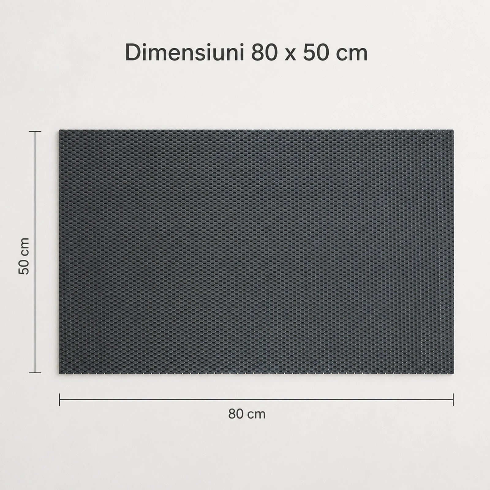 Covoras Baie HASEPE® Antiderapant, Covoras Anti Alunecare Pentru Baie Gri 80x50 cm