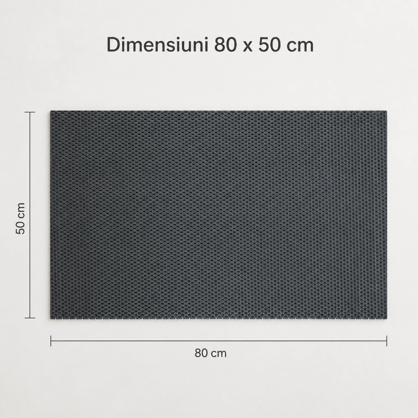Covoras Baie HASEPE® Antiderapant, Covoras Anti Alunecare Pentru Baie Gri 80x50 cm