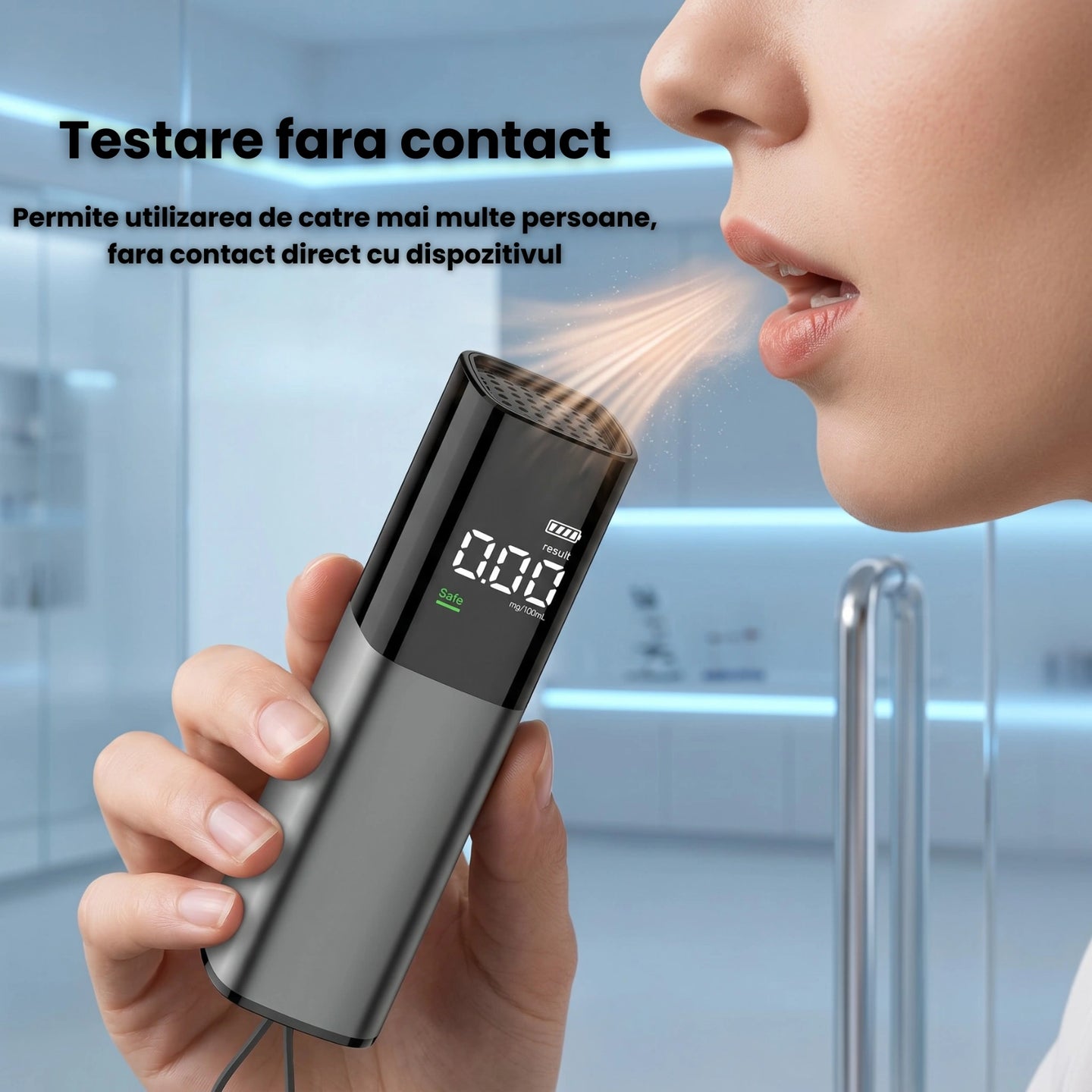 Tester Alcoolemie HASEPE® Digital, Alcooltest Cu Senzor De Precizie, Reincarcabil USB