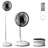 Ventilator portabil telescopic HASEPE, pliabil cu telecomanda, 3 viteze, reglabil pe inaltime 35 - 85 cm, rotire automata 90°, cap inclinabil 180°, USB, diametru 20 cm, alb - HASEPE