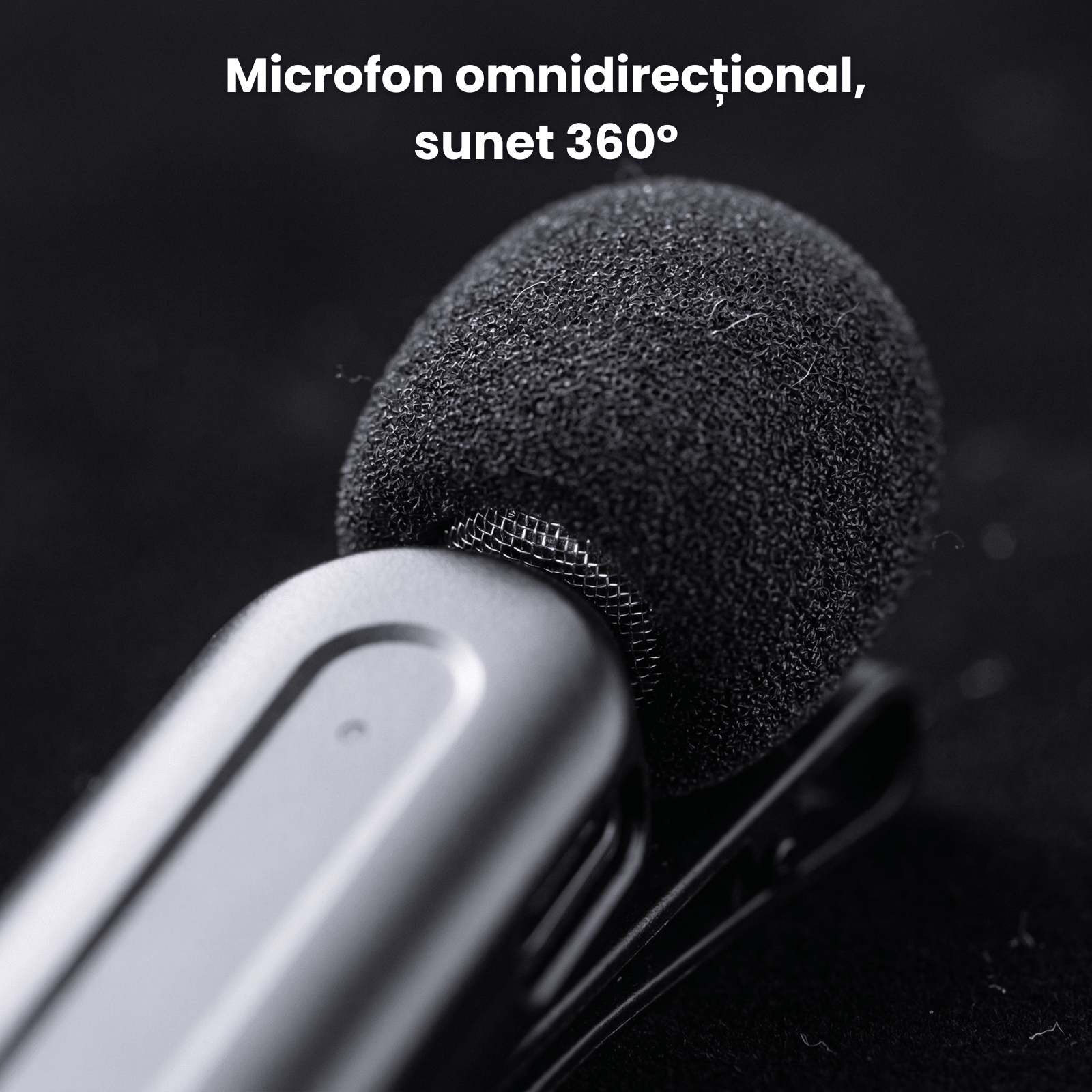 Microfon Lavaliera HASEPE Wireless 2.4G Auto Connect, Microfon Lavaliera Pentru Telefon, Streaming Live Si Interviuri, Microfon Wireless Lavaliera Cu Reducere Zgomot, Microfon Lavaliera Omnidirectiona - HASEPE