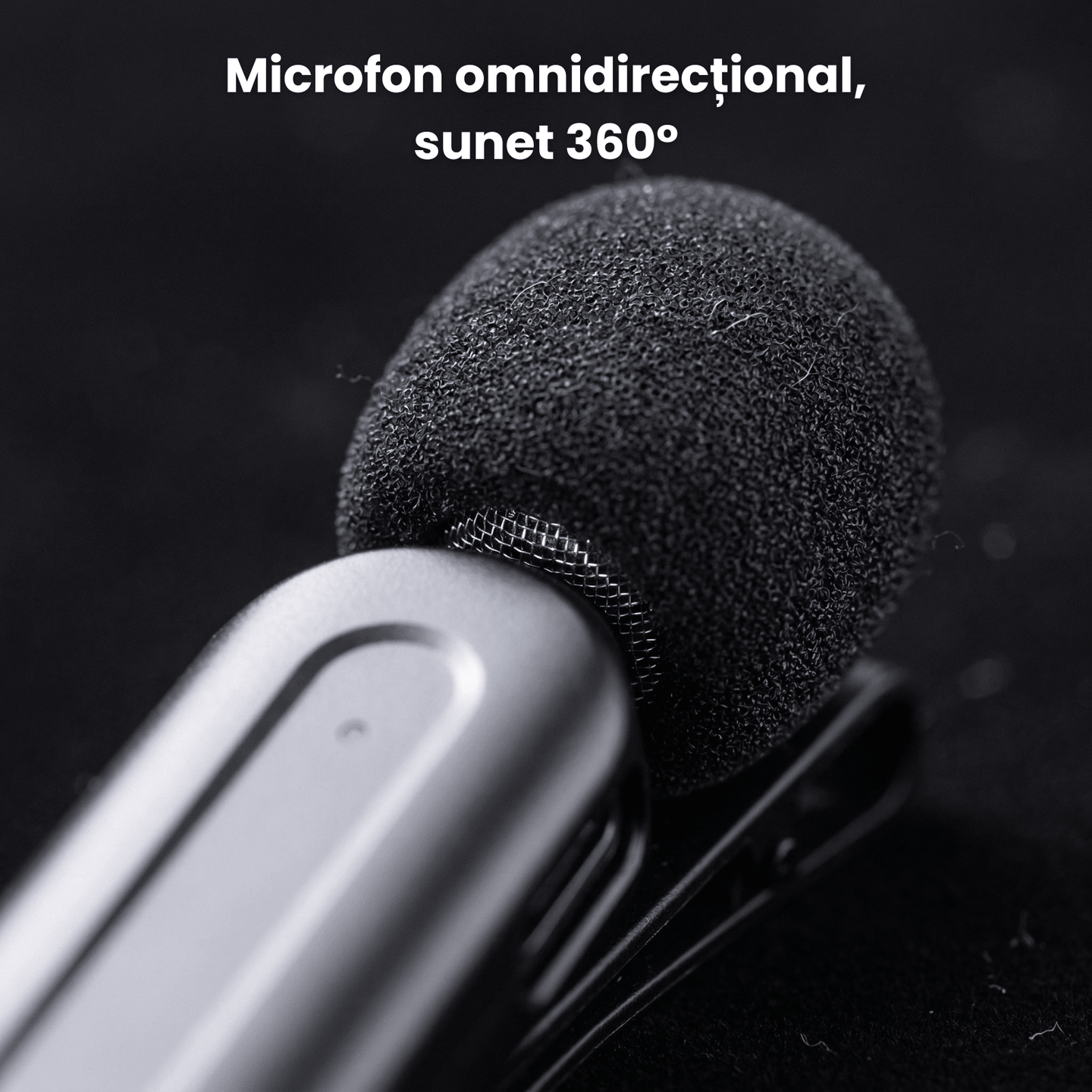 Microfon Lavaliera HASEPE Wireless 2.4G Auto Connect, Microfon Lavaliera Pentru Telefon, Streaming Live Si Interviuri, Microfon Wireless Lavaliera Cu Reducere Zgomot, Microfon Lavaliera Omnidirectiona - HASEPE