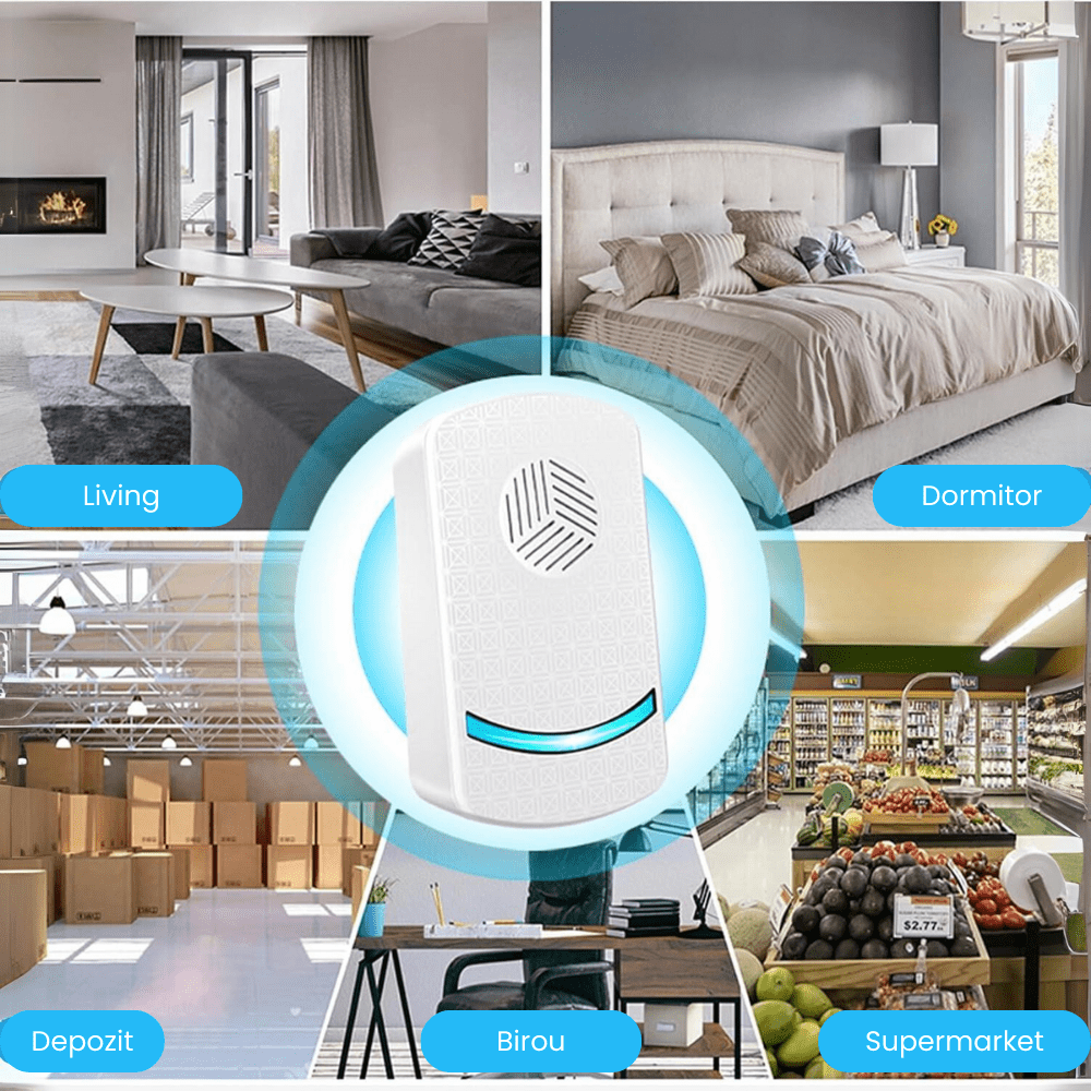 Aparat Impotriva Insectelor si Rozatoarelor HASEPE, Anti Gandaci si Tantari, Control Electronic 12 - 150Hz, Acoperire 160mp, Protectie 360°, Ecologic, Sigur Copii/Animale, Alb - HASEPE