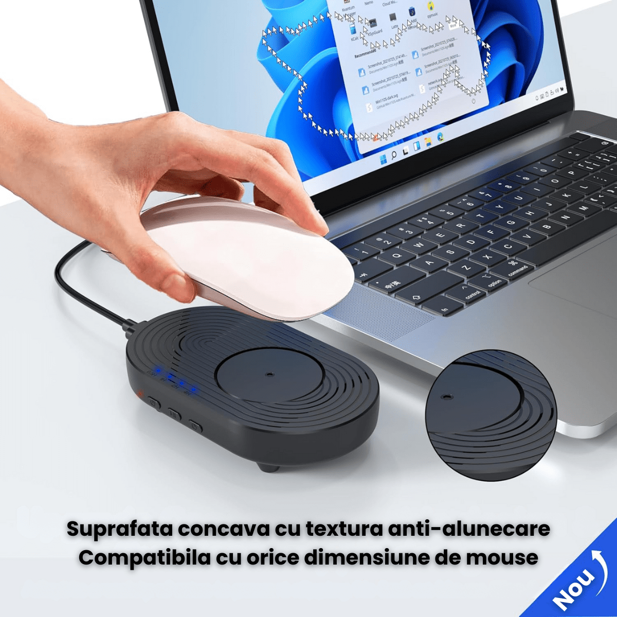 Mouse Jiggler HASEPE, Mecanic Cu Timer, Mouse Mover Fizic Fara Driver, Mouse Shaker Cu Miscare Aleatorie, Dispozitiv Ultra Silent Pentru PC Si Laptop, Anti Sleep, Alimentare USB Sau Adaptor, Compatibi - HASEPE