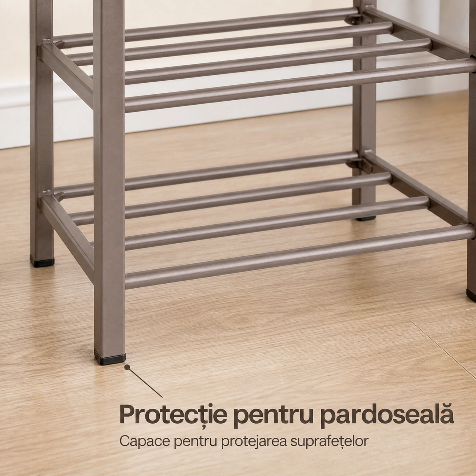 Dulap Pantofi HASEPE® Cu 4 Rafturi Metalice, Organizator Pantofi 61x28x64cm