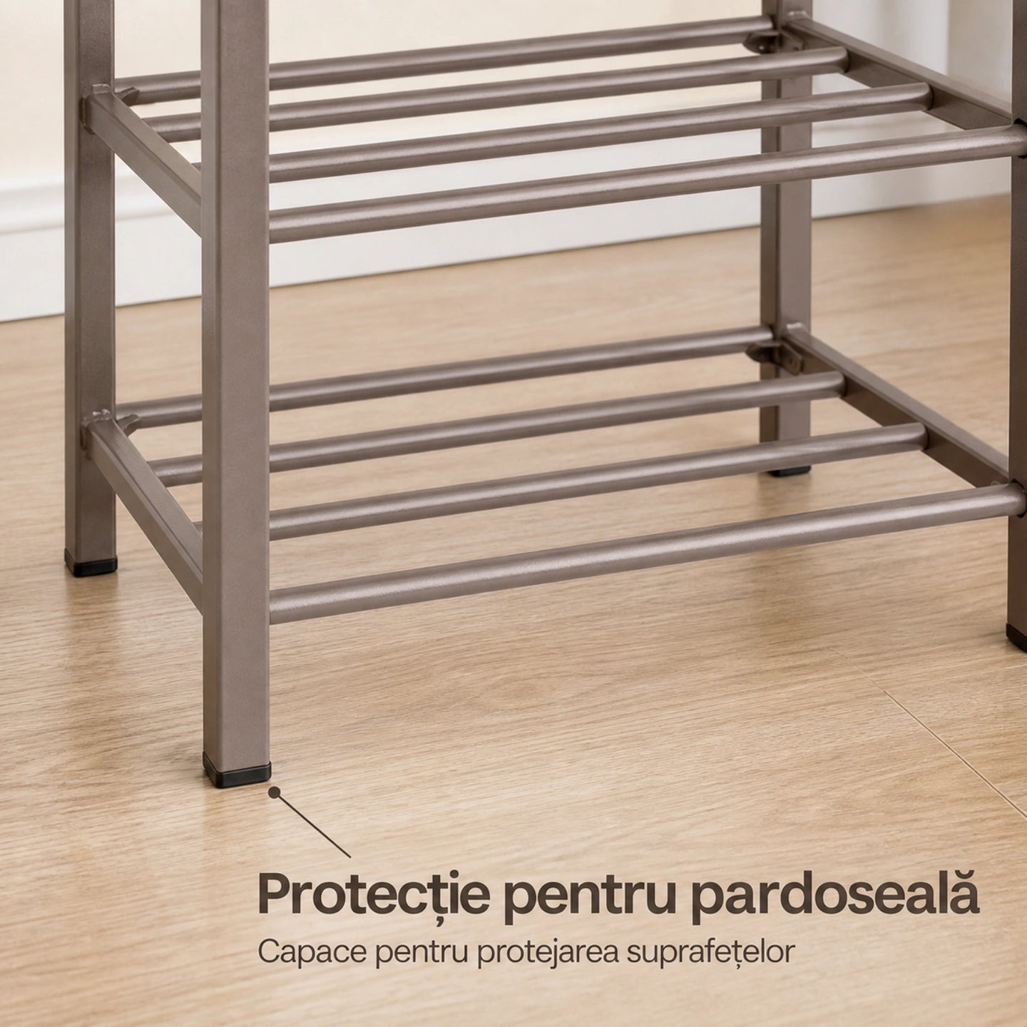 Dulap Pantofi HASEPE® Cu 4 Rafturi Metalice, Organizator Pantofi 61x28x64cm
