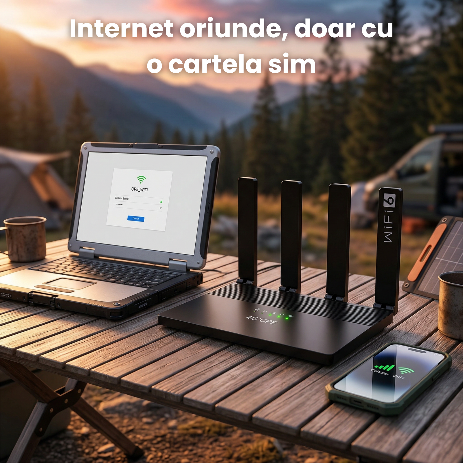 Router Wireless HASEPE 4G LTE WiFi6 Cu Slot SIM, Router Wireless LTE CAT4 150Mbps, Router Wireless Cu Baterie Integrata 5000mAh Pentru Internet Oriunde, Router Wireless Pentru Casa Birou Calatorii, Wi