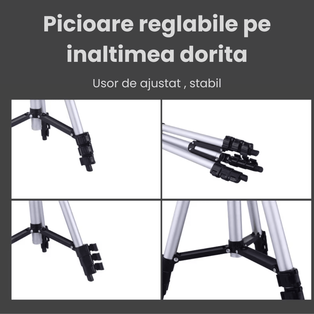 Trepied Foto Aluminiu Profesional HASEPE, cu Rotire 360 Grade si Inclinare 90 de Grade, Inaltime Ajustabila 35 - 102 cm, Nivela Inclusa, Usor de Utilizat pentru Camera, Telefon Mobil, Videoproiector, Ni - HASEPE