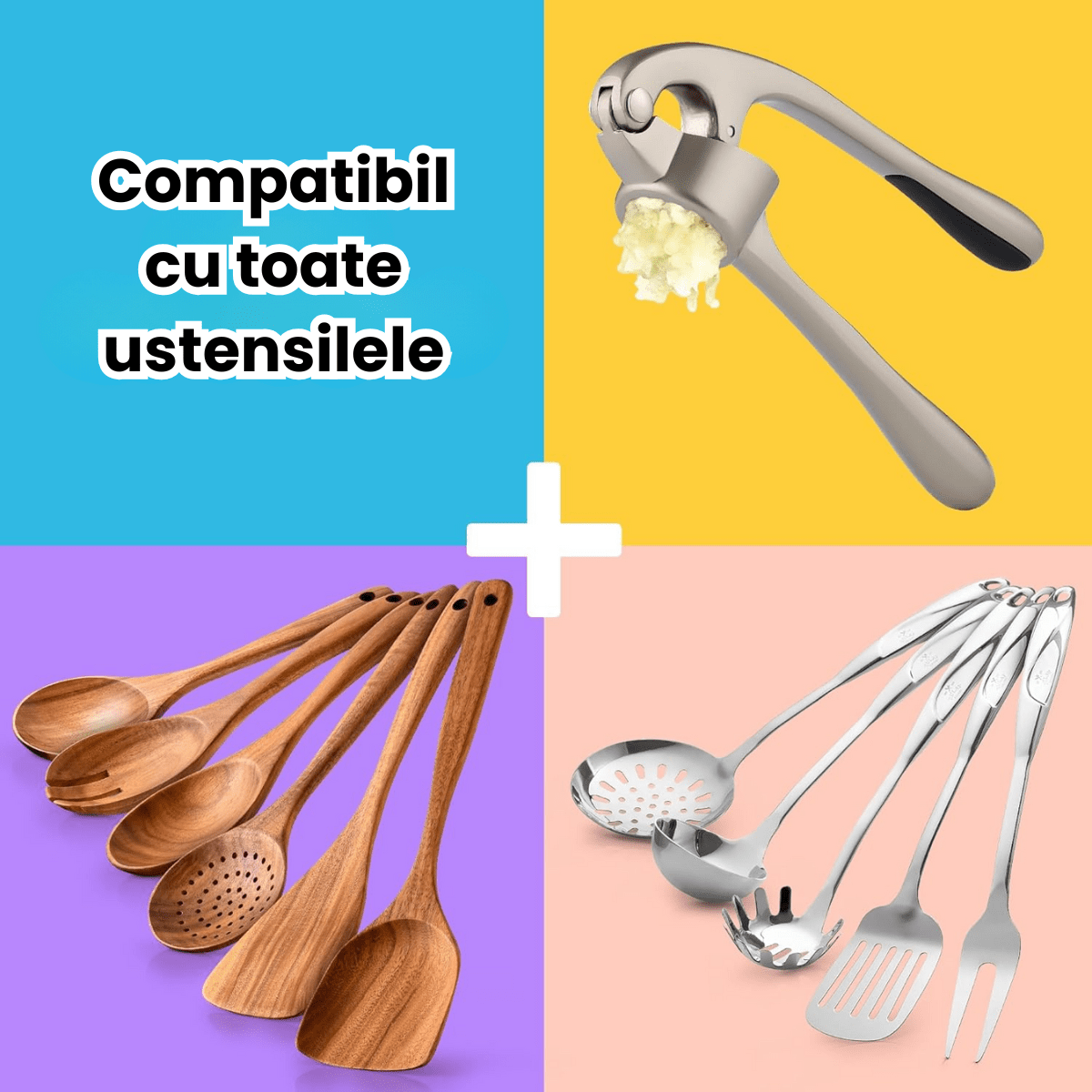 Suport Ustensile Bucatarie HASEPE Din Silicon Cu 4 Compartimente, Suport Lingura Silicon Pentru Gatit Curat, Organizator Tacamuri Pentru Blat, Rezistent La Caldura, Baza Anti - Alunecare, Design Modern - HASEPE