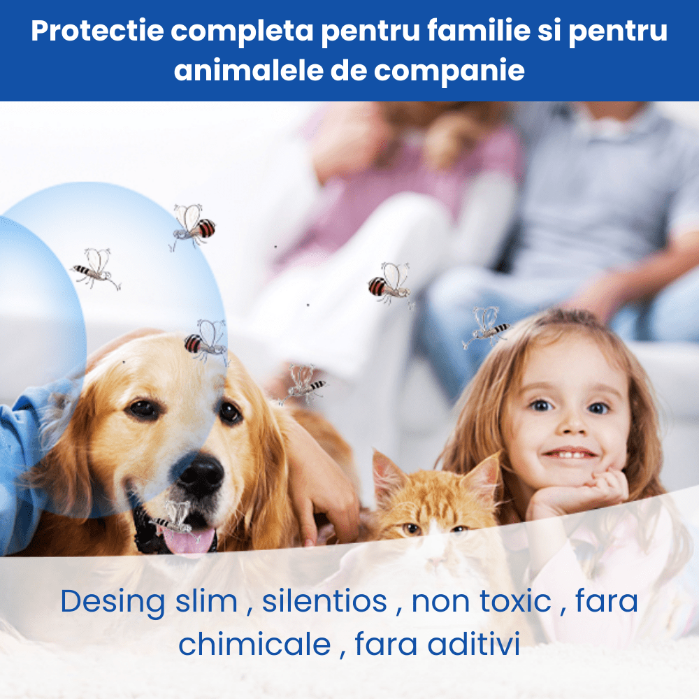 Aparat Impotriva Insectelor si Rozatoarelor HASEPE, Anti Gandaci si Tantari, Control Electronic 12 - 150Hz, Acoperire 160mp, Protectie 360°, Ecologic, Sigur Copii/Animale, Alb - HASEPE