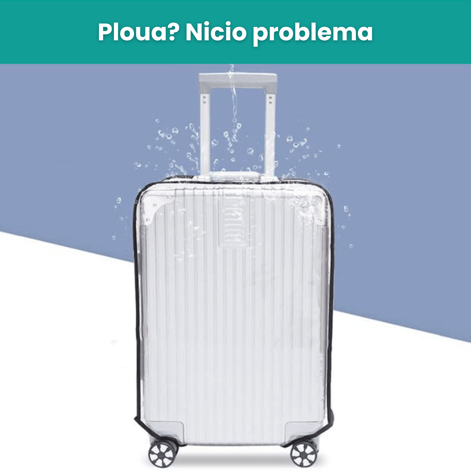 Husa Troler HASEPE, Protectie Valiza, Marimea L, 49x29x69 cm, Transparenta - HASEPE