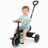 Tricicleta 2 in 1 HASEPE, cadru metalic si maner de control detasabil, roti mari, centura de siguranta in 3 puncte, cosulet pentru depozitare