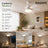 Ventilator HASEPE® Plafon Cu LED, Plafoniera Cu Ventilator E27, Ventilator Plafon 6 Palete, Telecomanda, 3 Trepte Viteza, Timer 2H/4H
