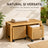 Cos de rufe HASEPE® din Bambus cu Taburet, cos depozitare cu 2 sertare pe roti, banca cu depozitare 38x38,5x75,6 cm