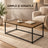 Masa HASEPE® Dreptunghiulara 90x48x40 cm, Blat MDF Culoare Naturala Si Cadru Metalic Negru, Masuta Pentru Living Si Interior