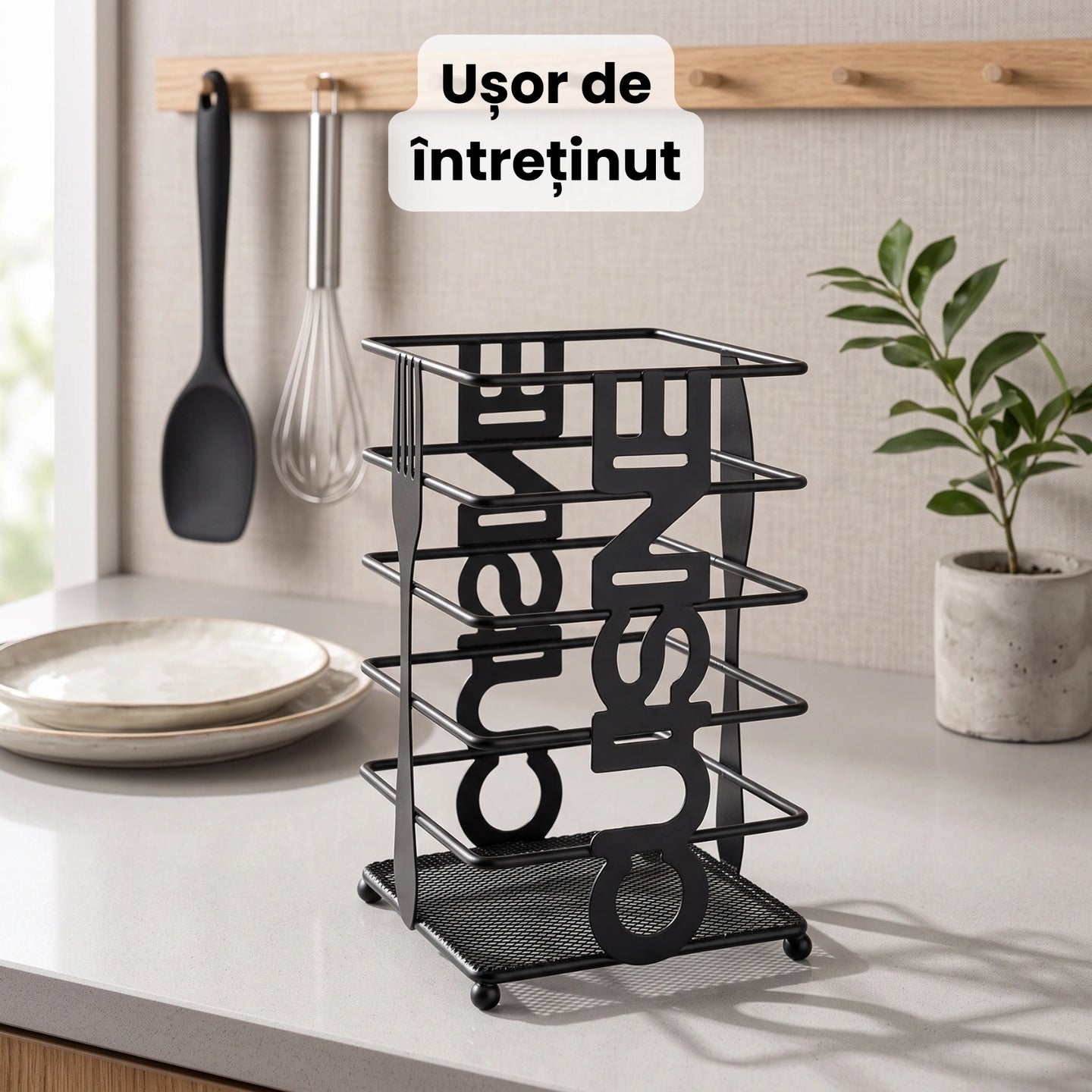 Suport Tacamuri HASEPE® Metalic Negru Pentru Scurgere Tacamuri, 10x10x16 cm