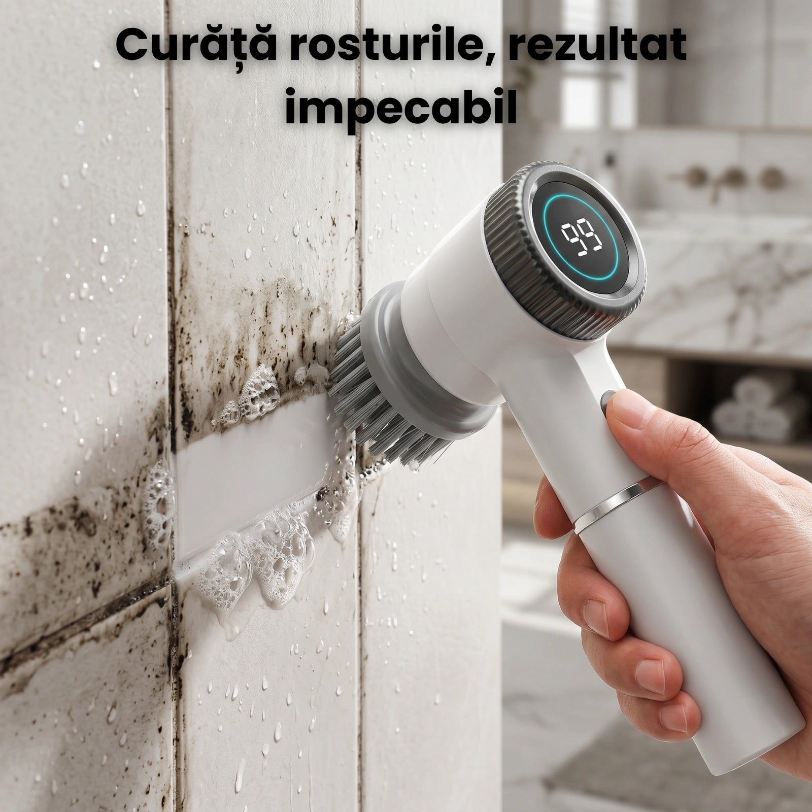 Perie Curatare Electrica HASEPE® Multifunctionala, Perie Electrica Curatare Cu 5 Capete
