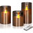 Set 3 Lumanari Led HASEPE Decorative Din Sticla Fumurie, Lumanari Decorative Cu Telecomanda Si Timer, Lumanare Electrica Cu Lumina Calda, Lumanari Led Pentru Decor Casa Evenimente Sarbatori - HASEPE