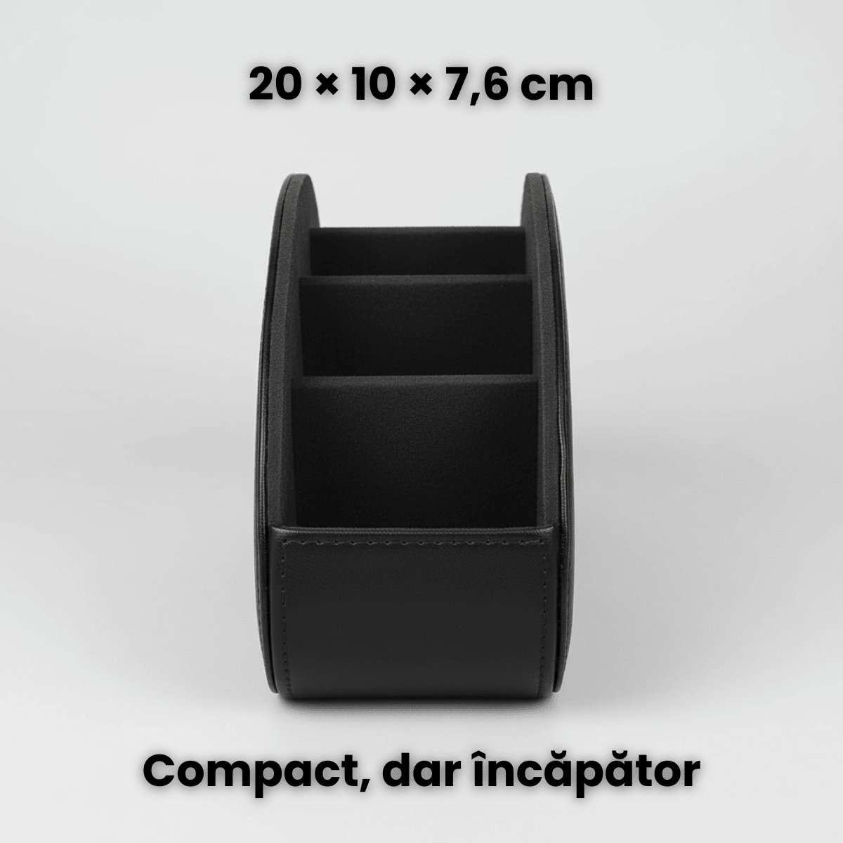 Suport Telecomenzi HASEPE Cu 5 Compartimente Din Piele Ecologica PU, Organizator Telecomenzi Pentru TV Si Media Player, Suport Telecomanda Pentru Ochelari, Telefon Sau Pixuri, Design Elegant Cu Textur - HASEPE