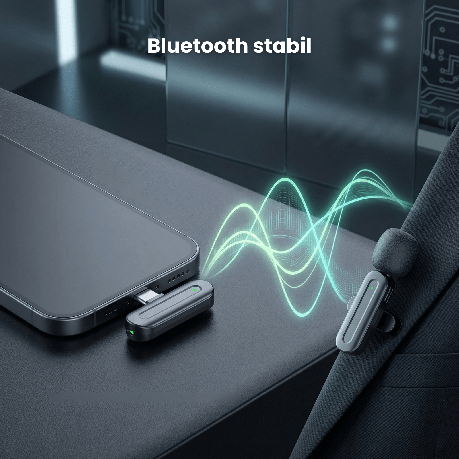 Microfon Lavaliera HASEPE Wireless 2.4G Auto Connect, Microfon Lavaliera Pentru Telefon, Streaming Live Si Interviuri, Microfon Wireless Lavaliera Cu Reducere Zgomot, Microfon Lavaliera Omnidirectiona - HASEPE