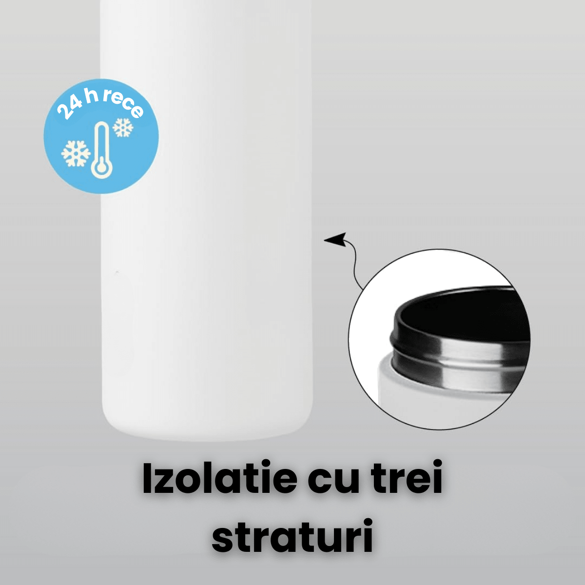 Cana Termos HASEPE, 710 Ml Din Otel Inoxidabil, Cana Termos Cu Gura Dubla, Termos Apa Cu Pereti Dubli Pentru Bauturi Reci, Termos Cu Pai Reutilizabil, Capac Cu Buton Anti - Scurgere, Compatibila Suport - HASEPE