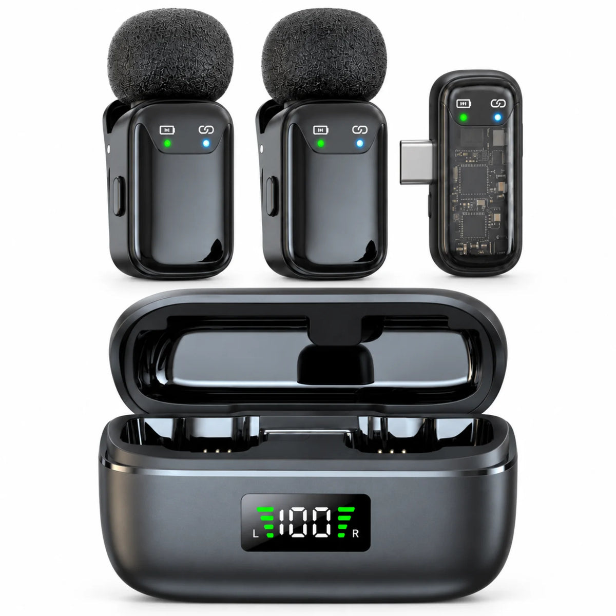 Set 2 Microfoane Lavaliera Wireless HASEPE, Microfon Wireless Reducere Zgomot