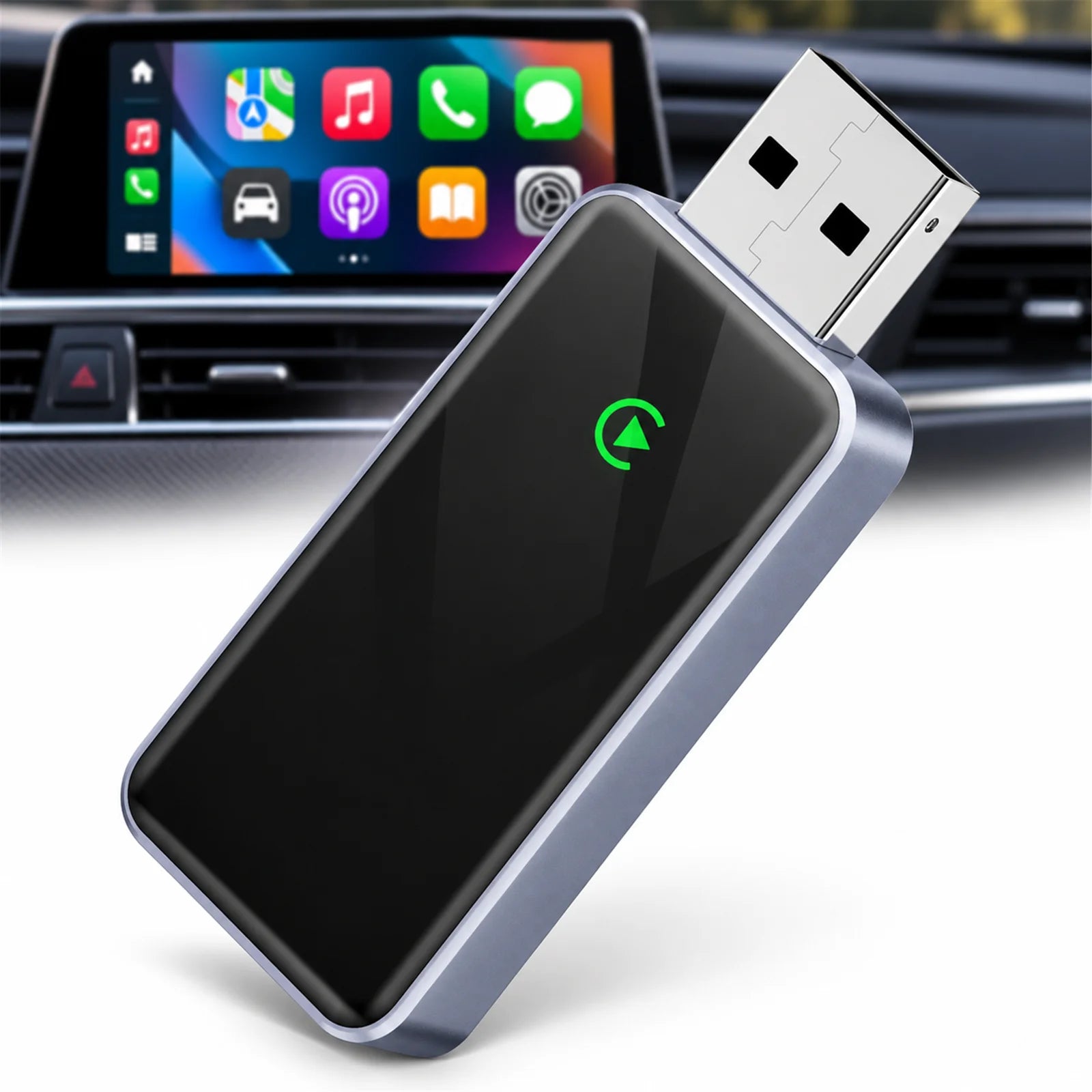 Adaptor Wireless CarPlay si Android Auto HASEPE, Modul Slim USB Plug & Play