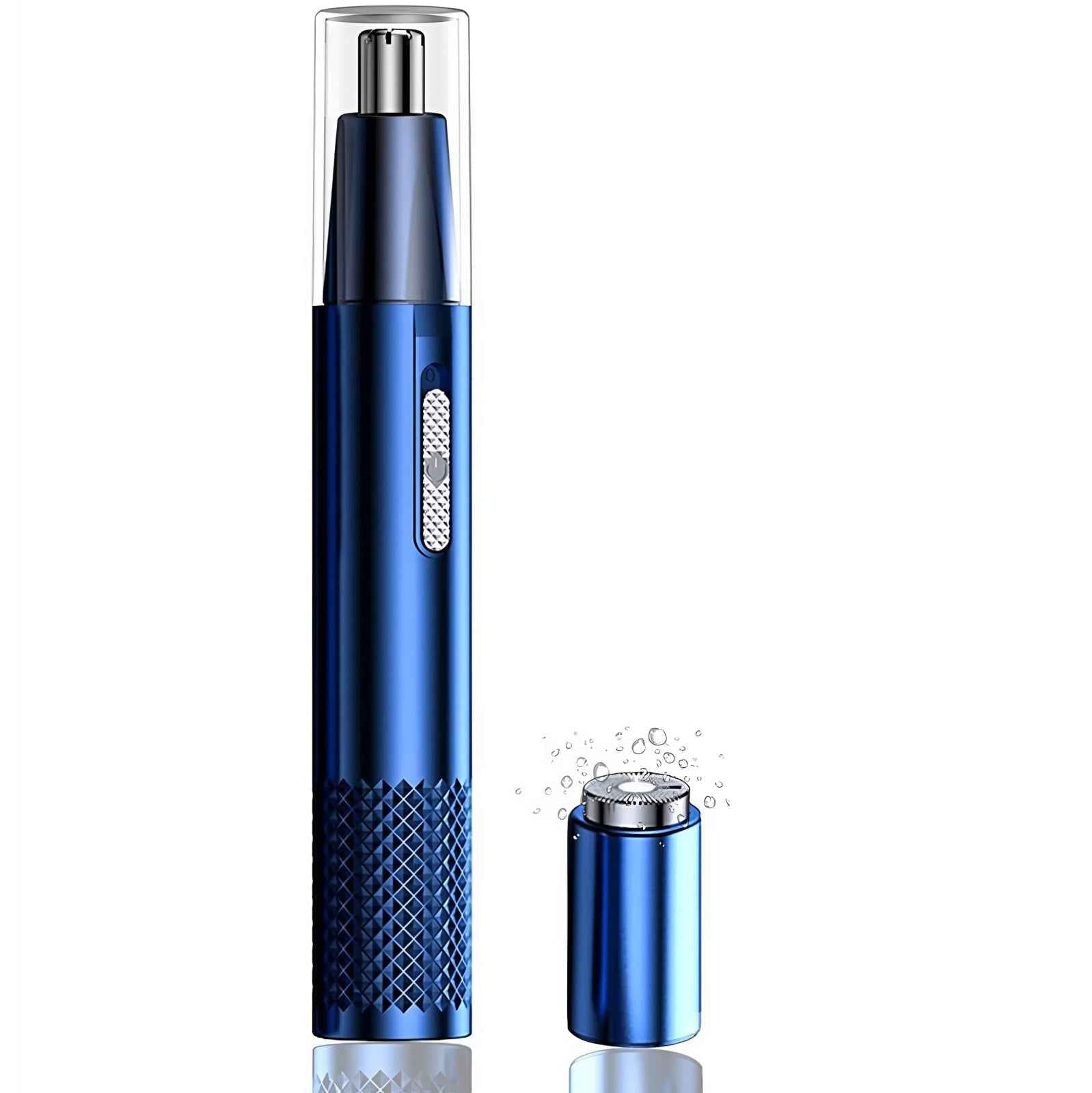Aparat Tuns Par Nas si Urechi HASEPE, Trimmer Facial Electric USB, Lame Otel Inoxidabil, Albastru