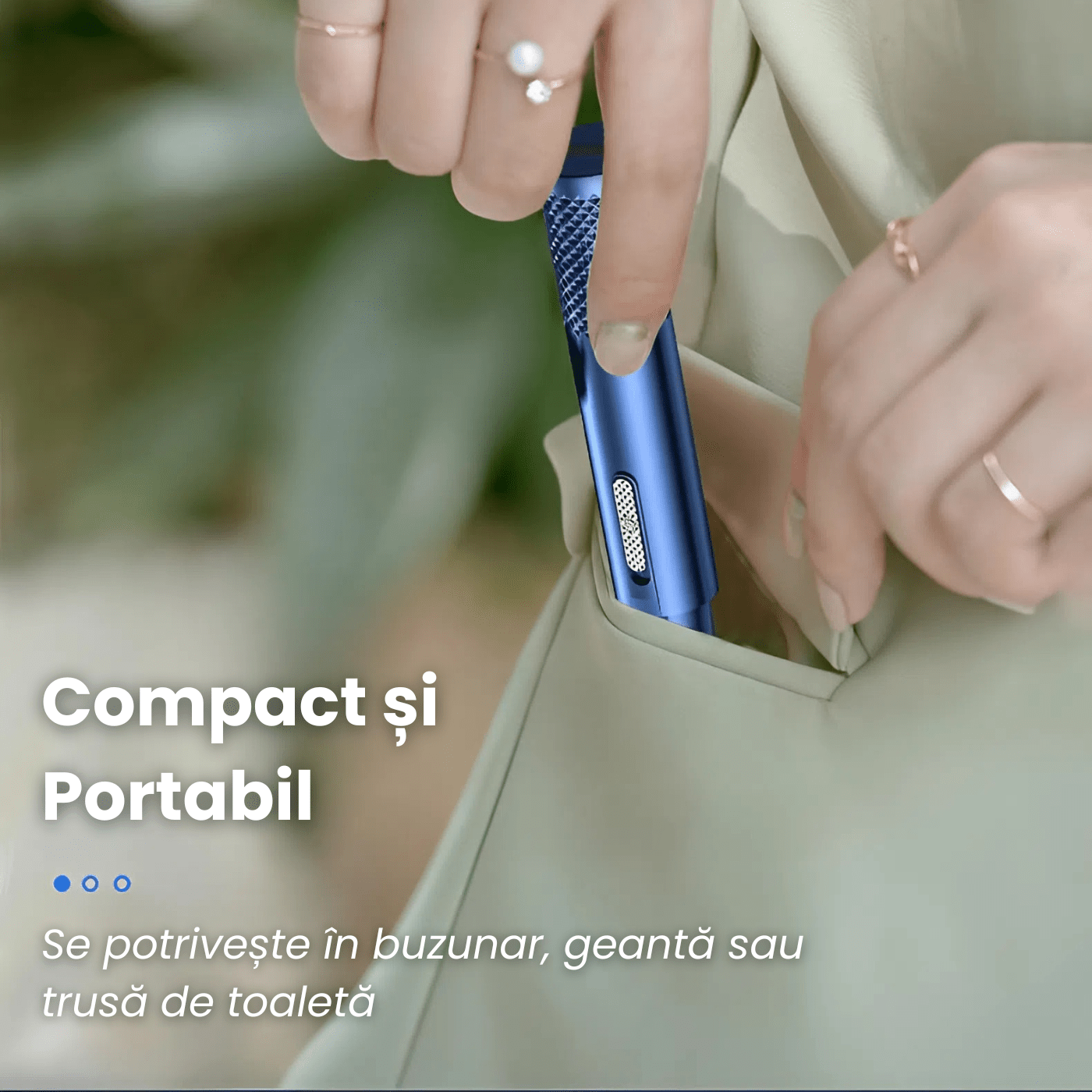 Aparat Tuns Par Nas si Urechi HASEPE, Trimmer Facial Electric USB, Lame Otel Inoxidabil, Cap Rotativ, Design Compact 15x1cm, Curatare Usoara, Albastru - HASEPE