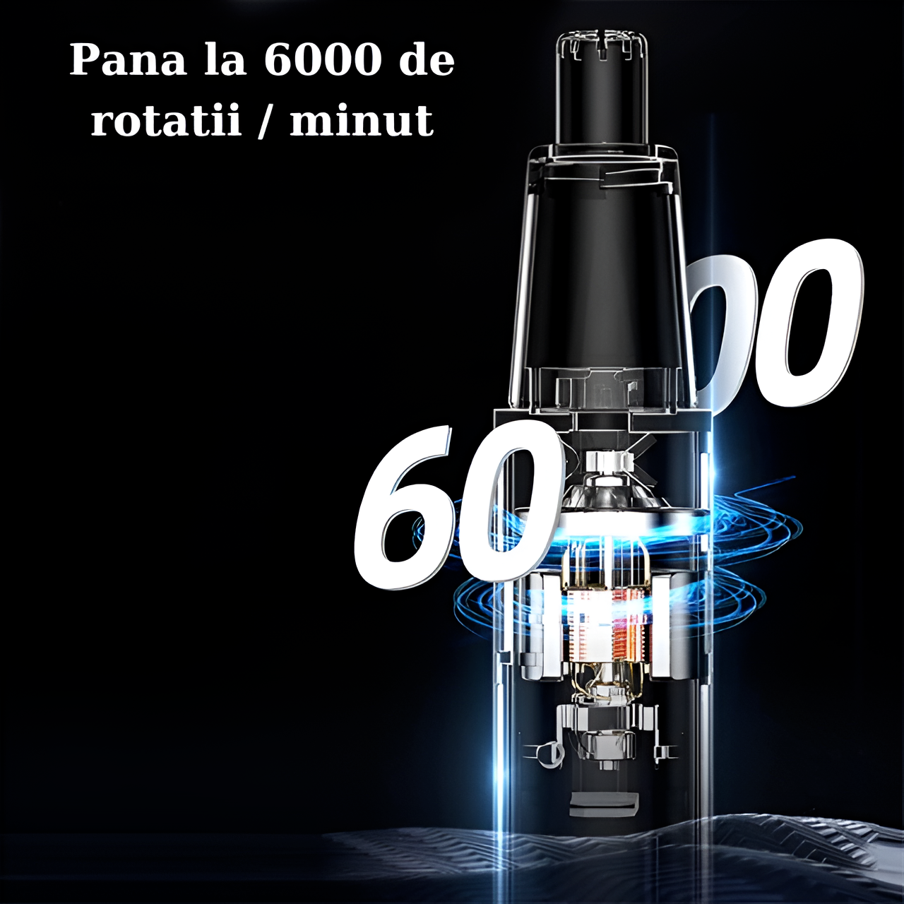 Aparat Tuns Par Nas si Urechi HASEPE, Trimmer Facial Electric USB, Lame Inox, Motor 6000 RPM, Cap Rotativ, Design Compact 15x1cm, Curatare Usoara, Negru