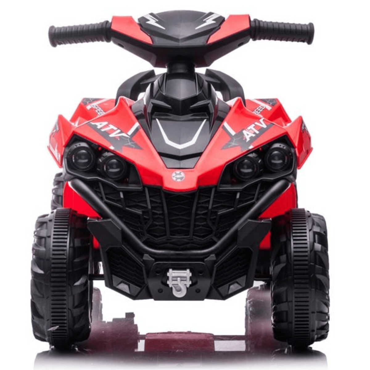 ATV Electric Copii HASEPE, cu Muzica si Lumini, Scaun Confortabil, Viteza 3 km/h, 72x43x50 cm, Unisex, Varsta 3 - 5 ani, Negru/Rosu - HASEPE