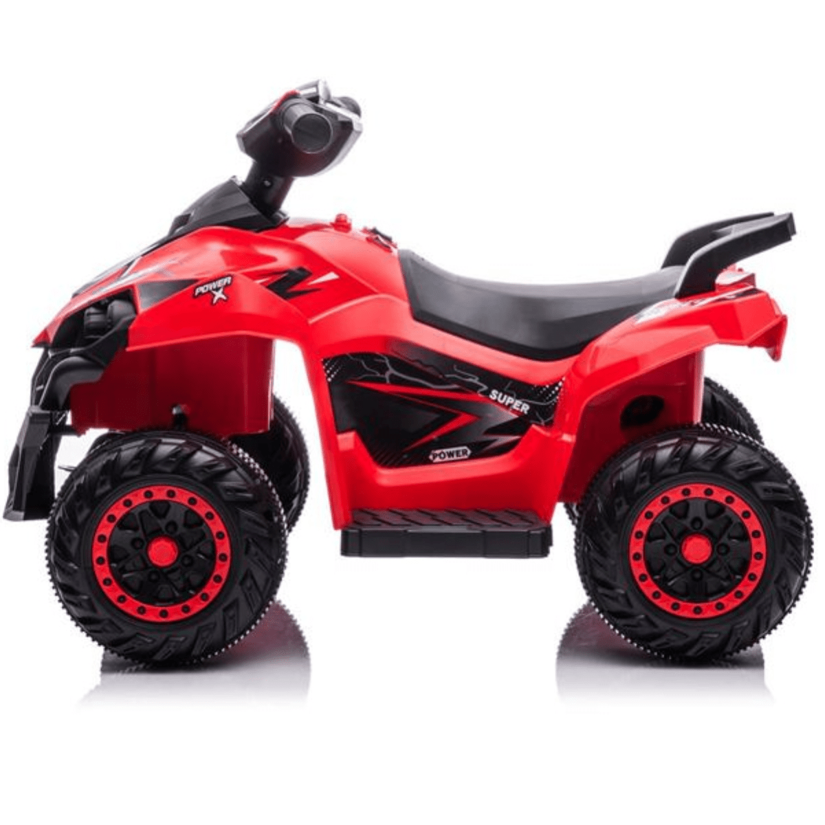 ATV Electric Copii HASEPE, cu Muzica si Lumini, Scaun Confortabil, Viteza 3 km/h, 72x43x50 cm, Unisex, Varsta 3 - 5 ani, Negru/Rosu - HASEPE