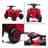 ATV Electric Copii HASEPE, cu Muzica si Lumini, Scaun Confortabil, Viteza 3 km/h, 72x43x50 cm, Unisex, Varsta 3 - 5 ani, Negru/Rosu - HASEPE