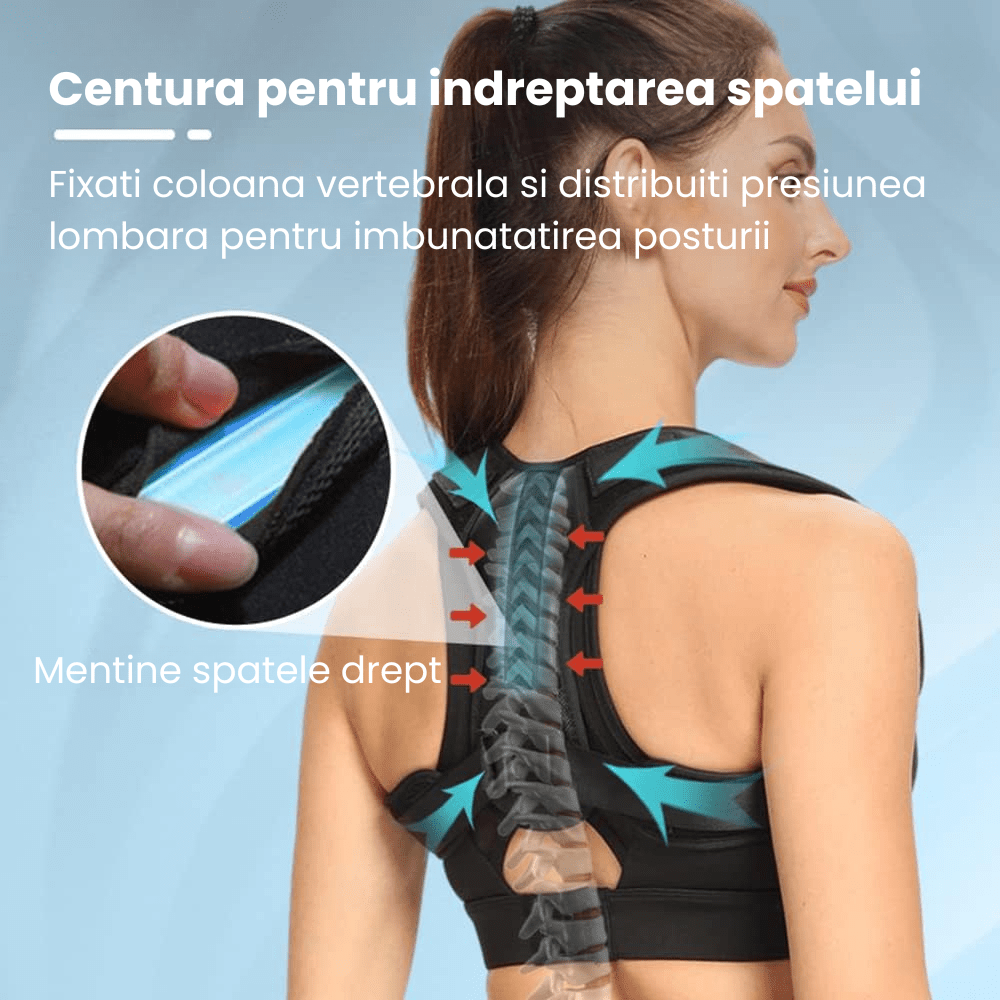 Corector Postura Inteligent HASEPE, Centura Spate Reglabila pentru Indreptarea Coloanei si Umerilor, Ham Ergonomic, Material Respirabil, Marime L, Barbati/Femei - HASEPE