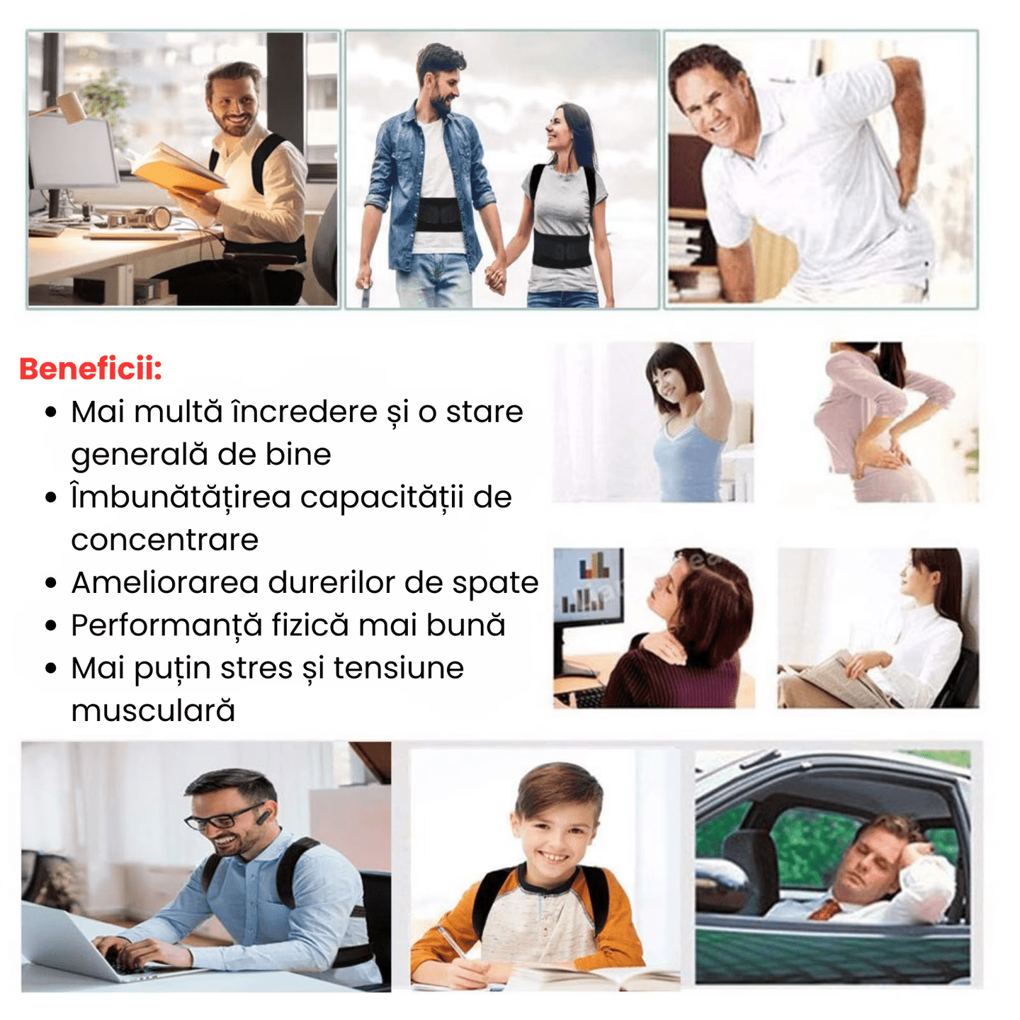 Corector postura HASEPE, centura REGLABILA pentru spate si corectie postura, sustine CIFoZA, LORDOZA, SCOLIOZA si HERNIE de DISC, ajuta la aliniere COLOANA si UMERI, centura LOMBARA ortopedica UNISEX - HASEPE