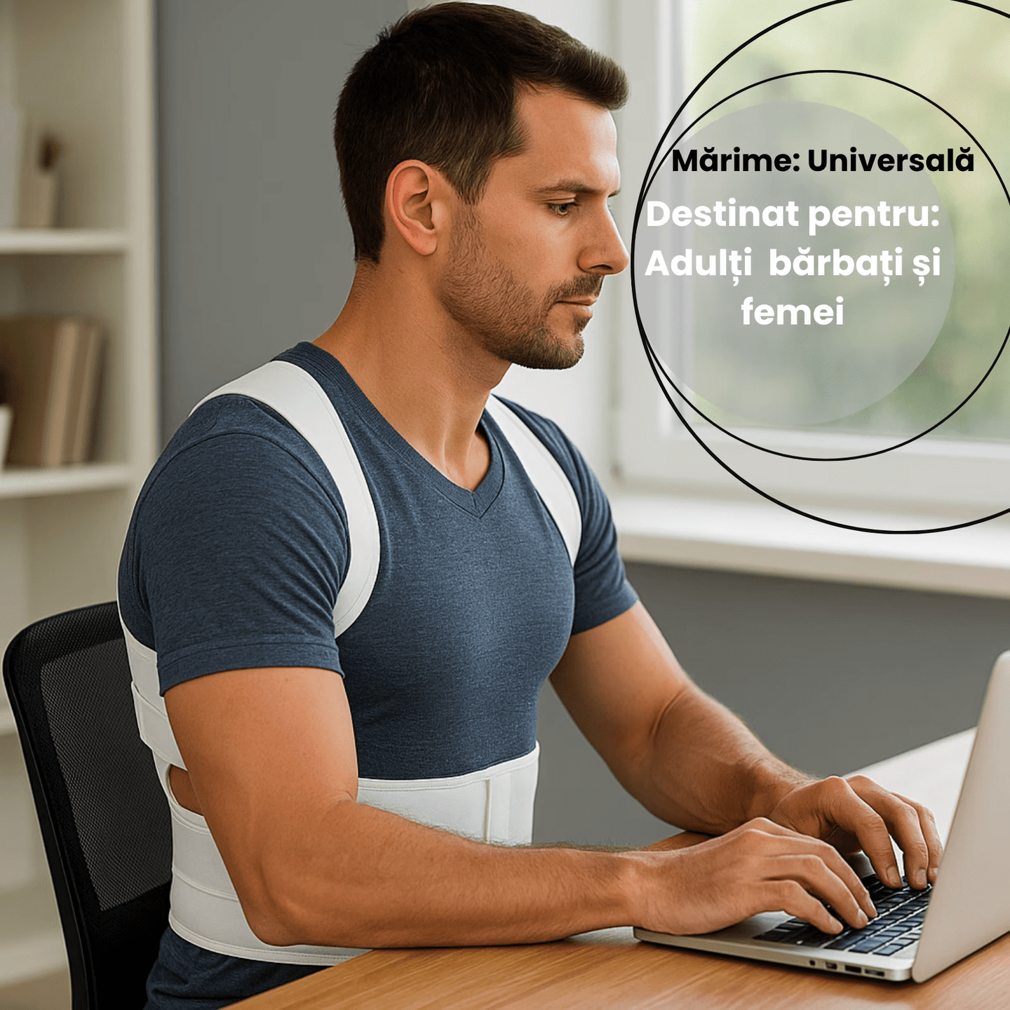Corector postura HASEPE, centura REGLABILA pentru spate si corectie postura, sustine CIFoZA, LORDOZA, SCOLIOZA si HERNIE de DISC, ajuta la aliniere COLOANA si UMERI, centura LOMBARA ortopedica UNISEX - HASEPE