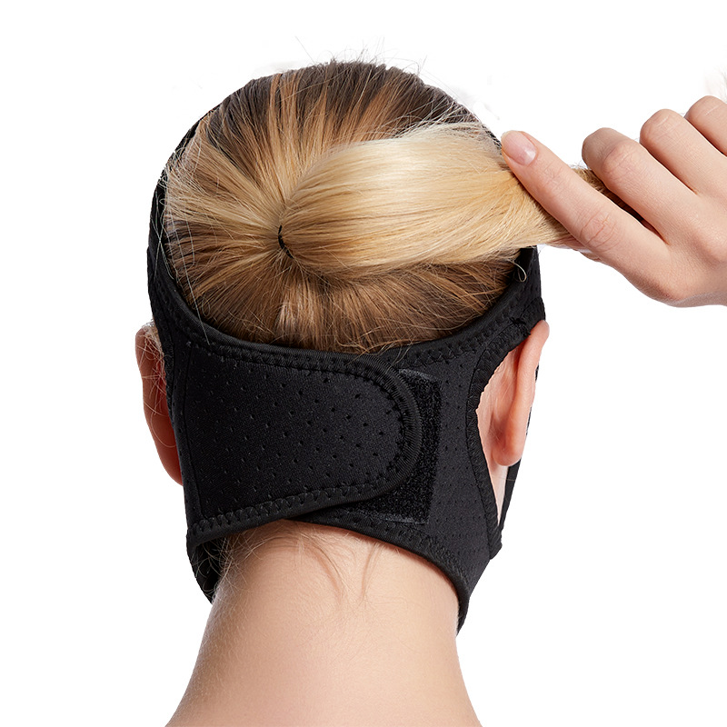 Curea Anti Sforait HASEPE, Suport Maxilar pentru Barba si Barbie, Reglabila, Material Moale si Respirabil, Marime Universala, Negru