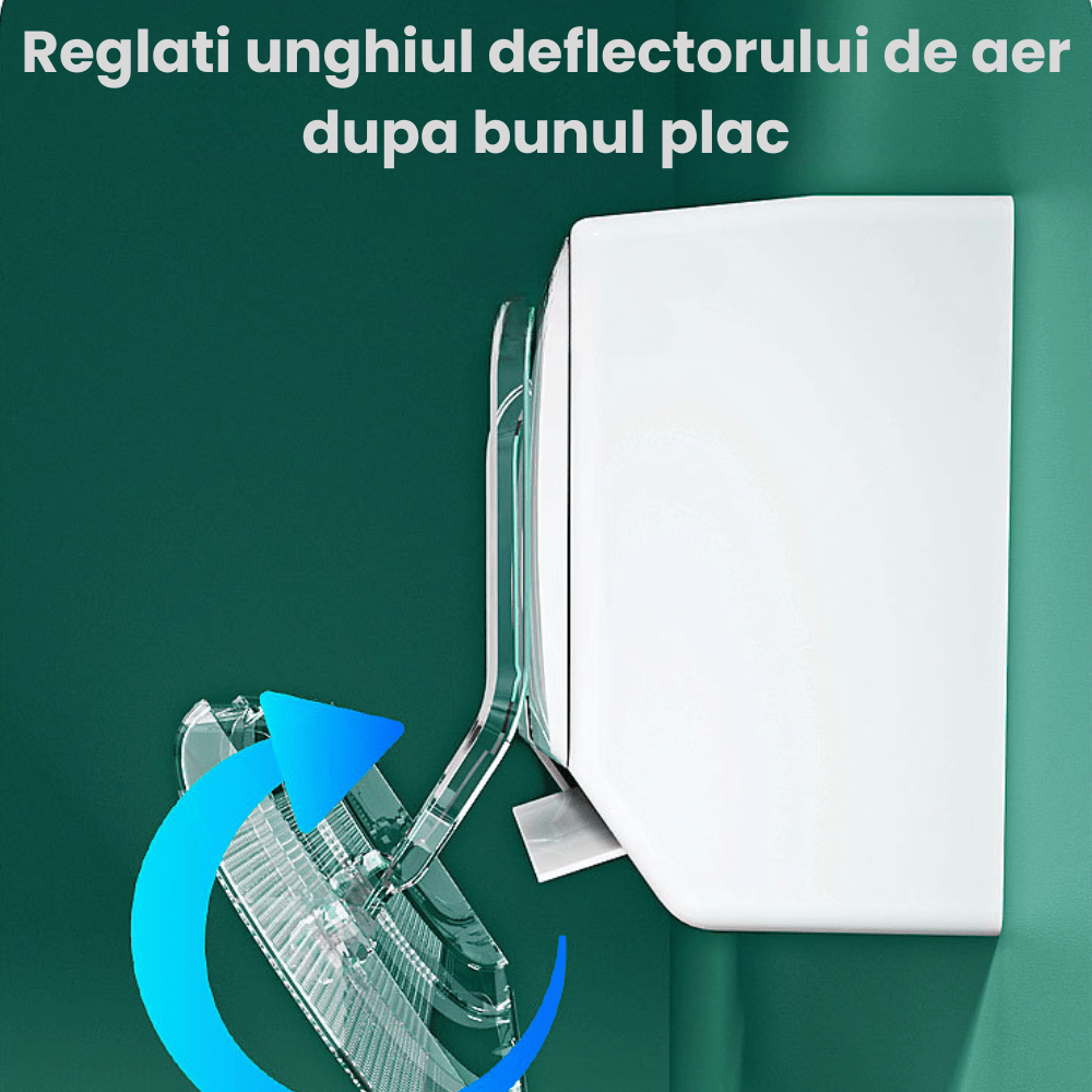 Deflector Aer Conditionat HASEPE, Reglabil 53–95 cm, Transparent, Protectie impotriva Curentului de Aer, Montaj Fara Gaurire, Universal - HASEPE