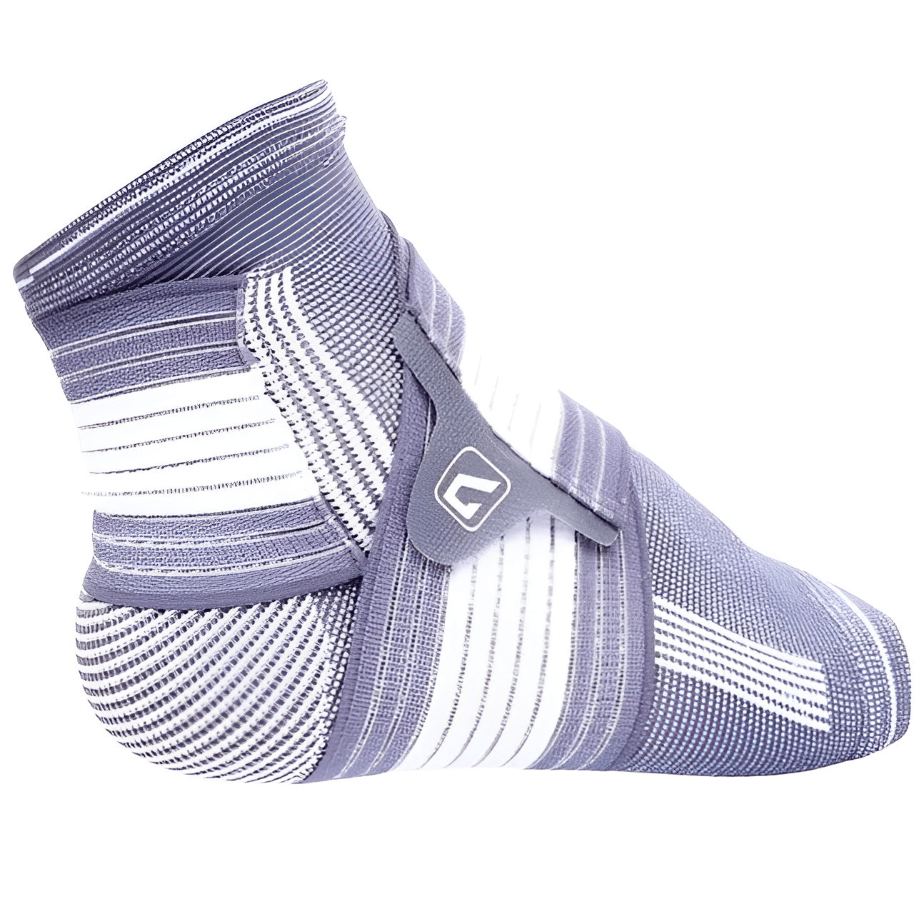 Glezniera Elastica HASEPE, Bandaj Tip Soseta cu Banda Reglabila Velcro, Compresie si Suport Glezna, Marime Universala, Unisex, Gri/Alb - HASEPE