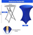 Husa Masa Cocktail HASEPE, Husa Elastica Evenimente, Fata de Masa Elastica Protectie Decor, Diametru 75 - 85 cm, Inaltime 110 - 120 cm, Albastra - HASEPE