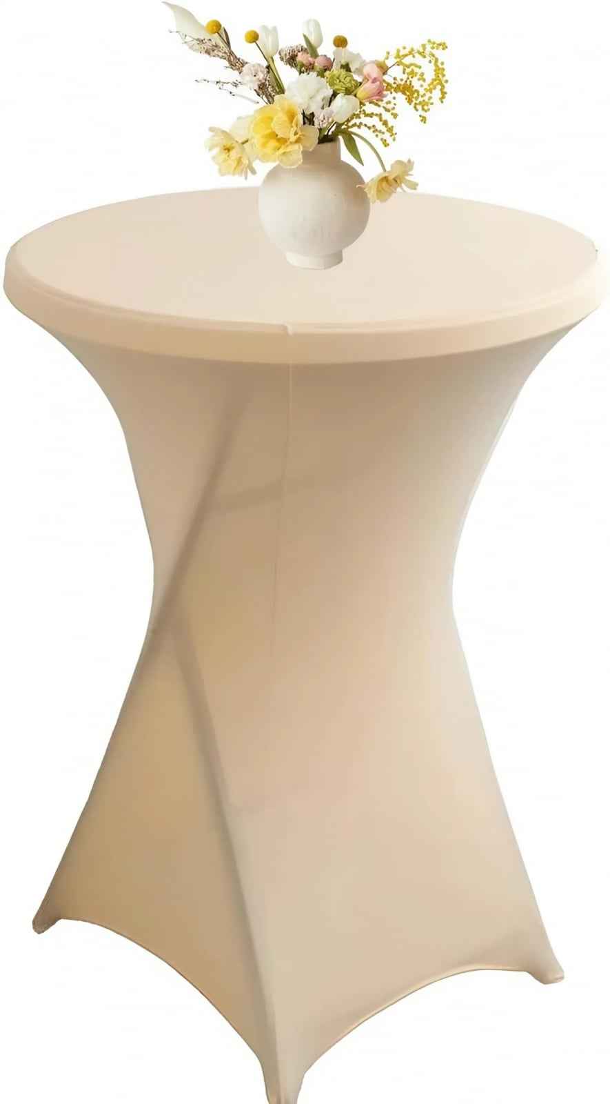 Husa Masa Cocktail Elastica HASEPE, Eleganta si Protectie pentru Evenimente Reusite, Crem