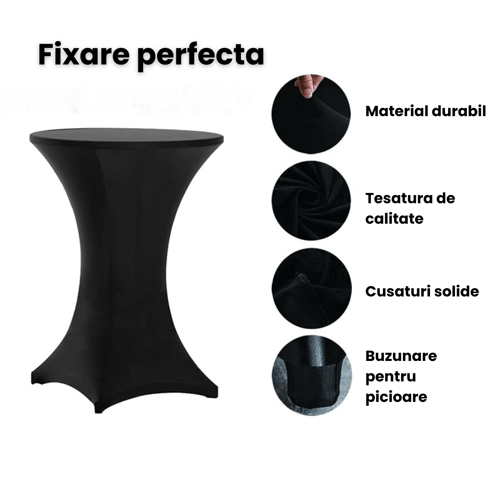 Husa Masa Cocktail Elastica HASEPE – Eleganta si Protectie pentru Evenimente Reusite! Transforma orice eveniment cu husa elastica pentru masa cocktail HASEPE, creata special pentru a adauga un aspect - HASEPE