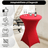 Husa Masa Cocktail HASEPE, Husa Elastica Pentru Evenimente, Fata de Masa Protectie si Decor, Diametru 75 - 85 cm, Inaltime 110 - 120 cm, Rosu - HASEPE