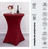 Husa Masa Cocktail HASEPE, Husa Elastica Pentru Evenimente, Fata de Masa Protectie si Decor, Diametru 75 - 85 cm, Inaltime 110 - 120 cm, Rosu - HASEPE