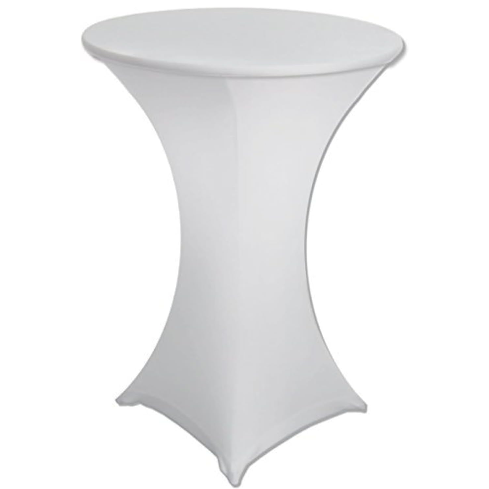 Husa Masa Cocktail HASEPE, Fata de Masa Elastica, Husa Masa Evenimente, Protectie si Decor Elegant, Diametru 75 - 85 cm, Inaltime 110 - 120 cm, Alb - HASEPE
