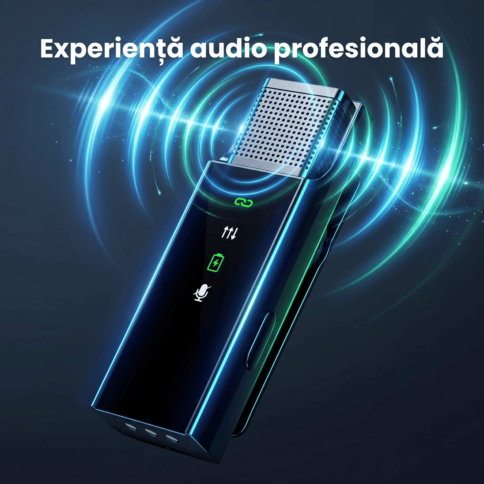 Set 2 Microfoane Lavaliera HASEPE® Wireless Cu Noise Cancellation, Microfon Lavaliera Pentru iPhone Plug And Play, Microfon Wireless Cu Afisaj LED, Microfon Lavaliera Pentru Live Streaming, Video, Pod - HASEPE